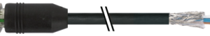 M12 F STR. WITH CABLE PUR-OB 8X0,25  BLACK  15M