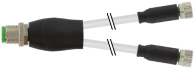 M12 Y-DISTRIBUTOR/M8 F STR. PUR-OB 3X0,25 GREY 0,3M