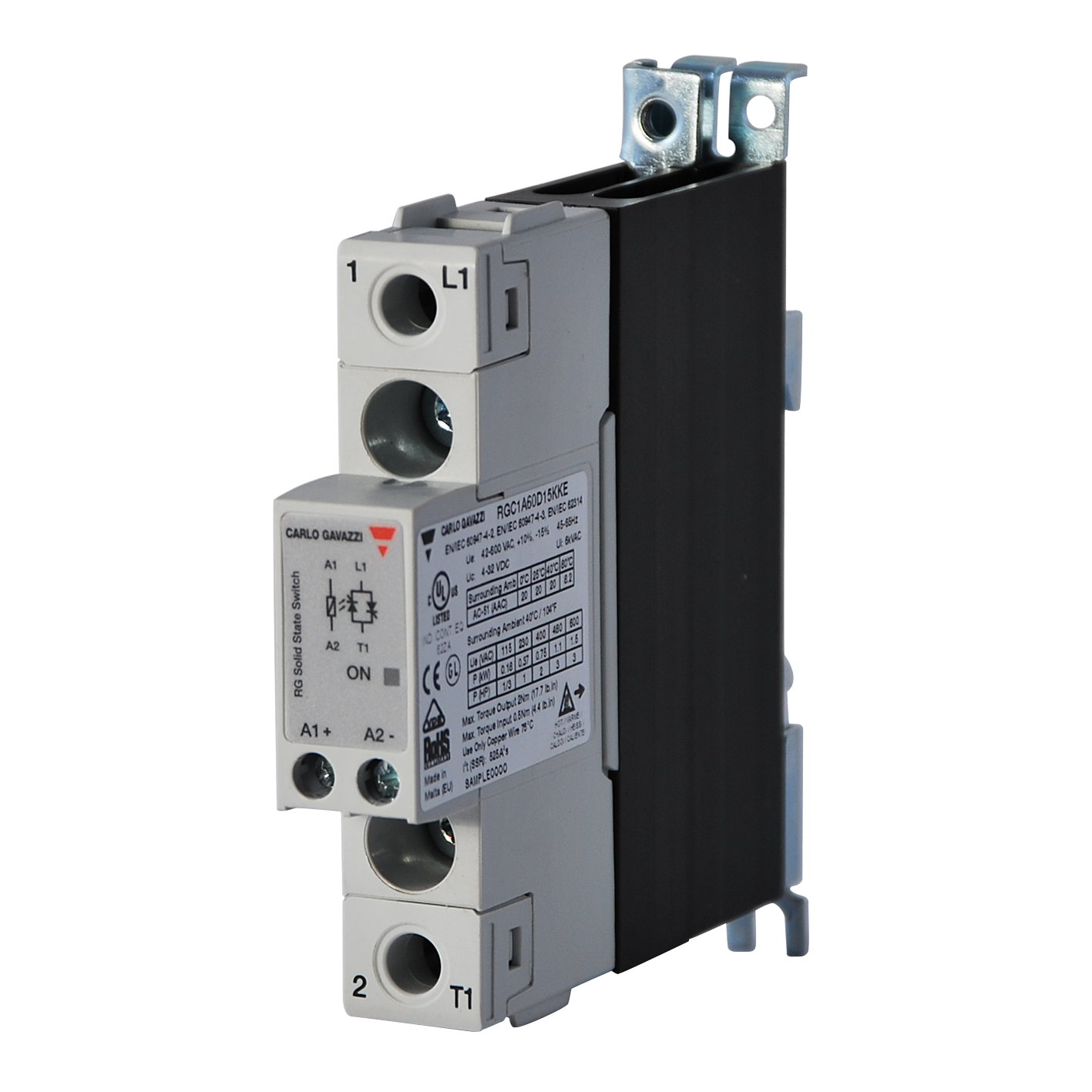 1-POL. SSR KONTAKTOR MINI:600V/15A 1200Vp DC-STYRS