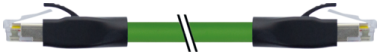 RJ45 M STR,/ RJ45 M STR,ETHERNET PUR-OB 2X2X0,34 GREEN 0,3M