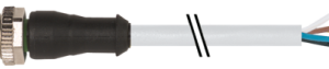 M12 MALE 0° A-COD. WITH CABLE PUR 5X0.34 GREY 0.5M