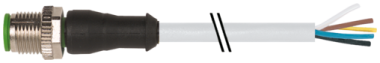 M12 MALE 0° A-COD. WITH CABLE PUR 5X0.34 GREY 0.5M