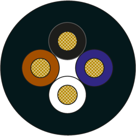 CABLE DRUM Ø 500MM PUR 4X0.34 BK UL/CSA+DRAG CH. 300M