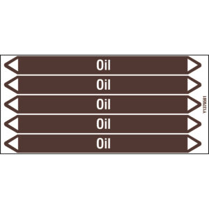 OIL 150X12CARD-T1-P19 INDIVIDUAL PIPE MARKERS ON A CARD