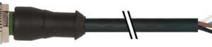 M12 F CONNECTOR STR, WITH CABLE PUR-OB 4X0,34 BLACK 35M
