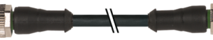 M12 M STR./M12 F STR. PUR-OB 4X0,34 BLACK   0,3M