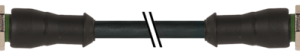 M12 FEMALE 0° / M12 FEMALE 0° A-COD. PUR 5X0.34 BK 0.5M