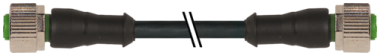 M12 FEMALE 0° / M12 FEMALE 0° A-COD. PUR 5X0.34 BK 0.5M