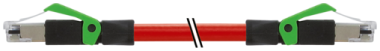 RJ45 STR./RJ45 STR.SHLDETHERNET PUR-OB 2X2X0,34 RED ,+ 5,0M
