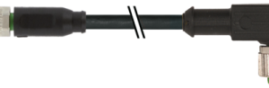 M8 M STR./M12 F 90G PUR-OB 3X0,25 BLACK   1,5M