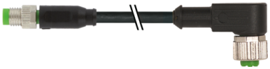 M8 M STR./M12 F 90G PUR-OB 3X0,25 BLACK 1,5M