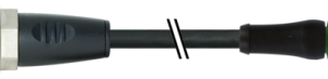 7/8" MALE 0° / M12 POWER FEMALE 0° L-COD. PUR 5X1.5 BK 0.6M