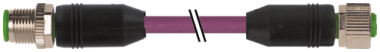 M12 M STR./M12 F STR. SHLD PUR-OB 2X0,25+2X0,34 VIOLET 7M