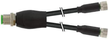 M12 Y-DISTRIBUTOR/M8 F STR. PVC-OB 3X0,25 BLACK 5M