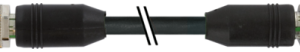 M12 M STR./M12 F STR. PUR-OB 12X0,14 BLACK  5,0M