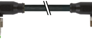 M8 MALE 90GR/M8 FEMALE 90GR A-COD. PUR 3X0.25 BK 0.5M