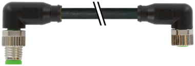 M8 MALE 90GR/M8 FEMALE 90GR A-COD. PUR 3X0.25 BK 0.5M