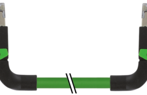 RJ45 MALE 90° UP / RJ45 MALE 90° UP PUR 1X4XAWG22 GN 0.3M