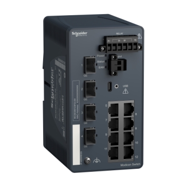 MODICON MANAGED SWITCH 8FE TX/4GE SFP