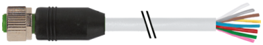M12 F STR. WITH CABLE PUR-OB 8X0,25 GREY 2M