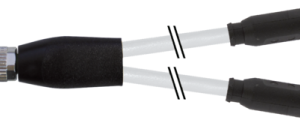 Y-DISTRIBUTOR M8 MALE /M8 FEMALE 0° A-COD PUR 3X0.25 GY 0,6M