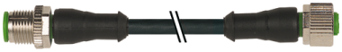 M12 KABLAGE 4P HANE RAK/HONA RAK SVART PUR 3.1M