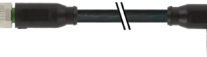 M8 M STR./M8 F 90G PUR-OB 3X0,25 BLACK   1,8M