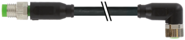 M8 M STR./M8 F 90G PUR-OB 3X0,25 BLACK 1,8M