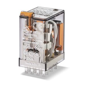 RELÄ 4 VX 7A 24VDC TRYCKKNAPP GULD+LED+DIOD