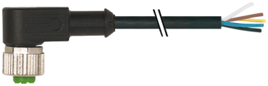 M12 KABLAGE 5P HONA VINKLAD SVART PUR 4M