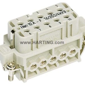 HAN A 10 POS. F INSERT SCREW W/WIRE PROT
