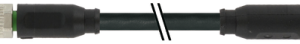 M8 M STR./M8 F STR. PVC-OB   3X0,25 BLACK  1M