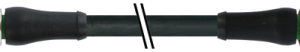 M12 POWER MALE 0° / FEMALE 0° S-COD. PUR 3X1.5 BK 3M