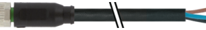 M8 MALE 0GR A-COD. WITH CABLE PVC 3X0.34 BK UL/CSA 3.5M