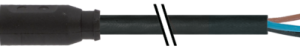 M8 FEMALE 0GR A-COD. WITH CABLE PVC 3X0.34 BK UL/CSA 3M