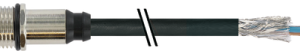 M12 FEMALE RECEPT. A-COD. SHIELDED REAR PVC 12X0.14 BK 2M