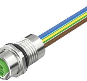 M12 POWER FEMALE RECEPT. S-COD. FRONT PUR-WIRES 4X1.5 1.5M