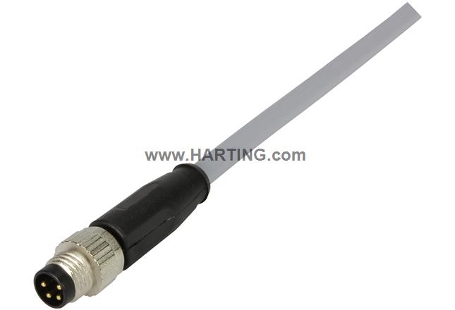 M8 CABLE ASSEMBLY 4-POLES ST/- M/- 2,0M