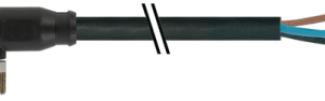 M8 F CONNECTOR 90GR WITH CABLE PVC-OB   3X0,25 BLACK  1M