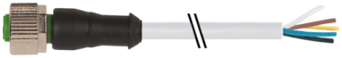 M12 F CONNECTOR STR. WITH CABLE PVC-JB 5X0,34 GREY 0.5M