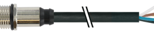 M12 FEMALE RECEPT. A-COD. REAR PUR 5X0.34 BK 3M