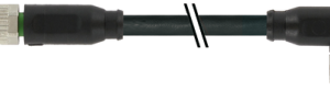 M8 M STR,/M8 F 90G PUR-OB 3X0,25 BLACK  0,2M