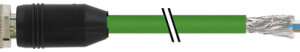 M12 MALE 0° D-COD. WITH CABLE SHIELDED GN 20M
