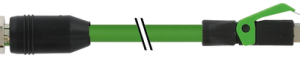 M12 MALE 0° D-COD, / RJ45 MALE 0° SHIELDED PVC 1X4XAWG22 1M
