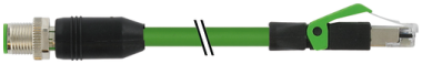 M12 MALE 0° D-COD, / RJ45 MALE 0° SHIELDED PVC 1X4XAWG22 1M