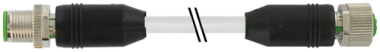 M12 M STR./M12 F STR.8P. PUR-OB 8X0,25 GREY 5M