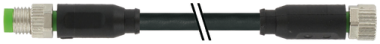 M8 M STR./M8 F STR. PVC-OB 3X0,25 BLACK 4M