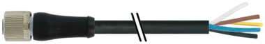 M12 POWER F L-COD PUR 5X1,5 BK UL/CSA+DRAG CH, 20M