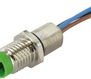 M8 MALE RECEPT. A-COD. FRONT INCL. NUT PUR-WIRES 3X0.25 0.5M
