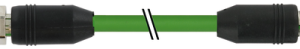 M12 M 0°/M12 F 0° ETHERNET PUR 2X2XAWG22 SHIELDED GREEN 3M